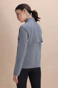 Zelocity Quick Dry Relaxed Fit Gym & Training Jacket - Foggy Grey — thumbnail 4